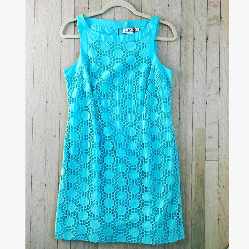 Vineyard Vines Blue Eyelet Dress- Size 4